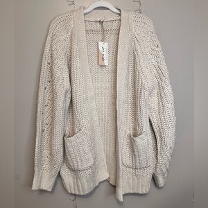 NWT Cream Chunky Knit Cardigan